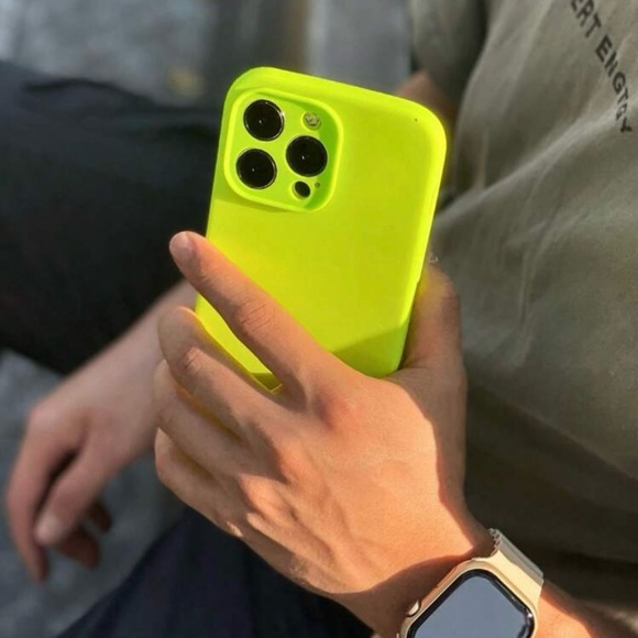 IPHONE 16 PRO MAX- Rubber Phone Case- NEON GREEN - Picture 5 of 8